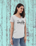 Be Still & Know Women's V-Neck Short Sleeve Scripture Graphic Print Tee