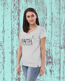 Faith Is Essential Recycled V-Neck Short Sleeve Graphic Ptimt Tee
