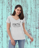 Faith Is Essential Recycled V-Neck Short Sleeve Graphic Ptimt Tee