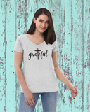 Grateful V-Neck Short Sleeve Graphic Print T-Shirt