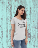 Jesus Is Essential V-Neck Short Sleeve Graphic Print T-Shirt